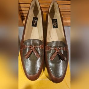 Selby Woman's Leather Tassel Slip On, color: Brown size: 91/2 N